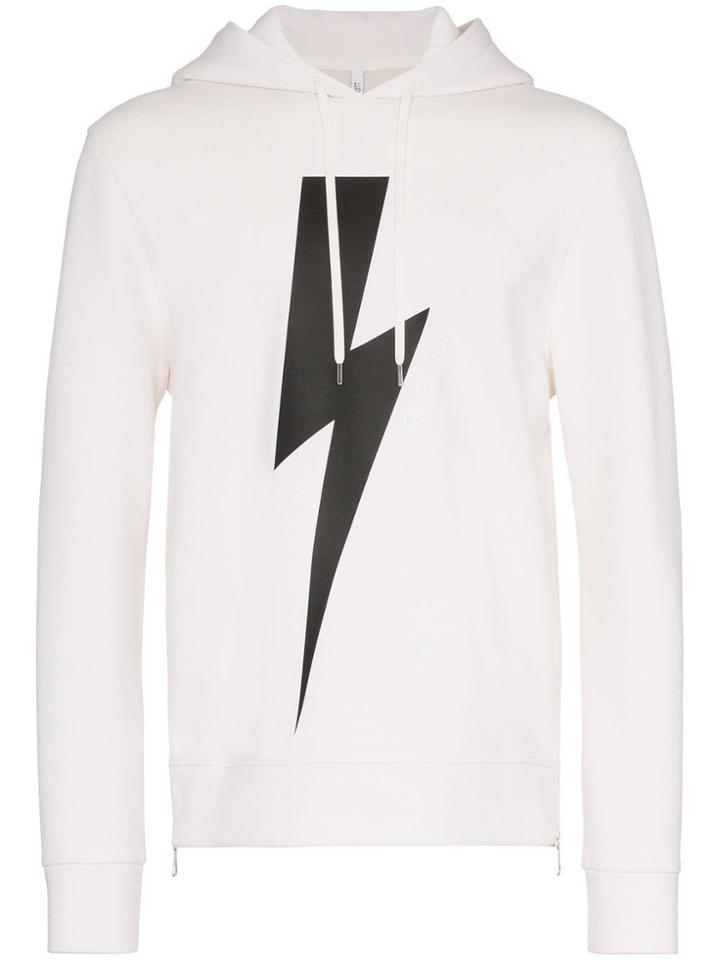 Neil Barrett Lightning Bolt Hoodie - White