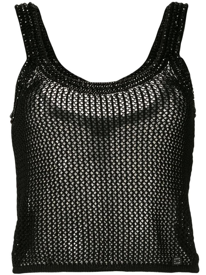 Chanel Pre-owned Knitted Mesh Vest - Black
