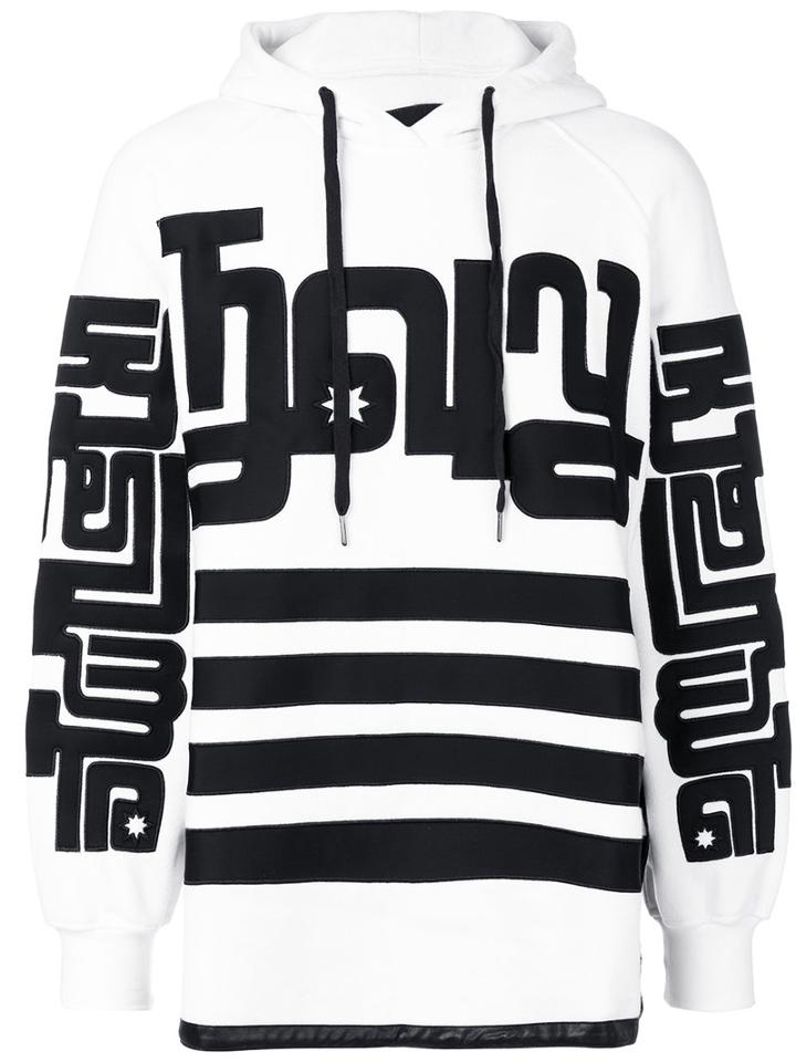 Ktz - Side Zipped Hoodie - Men - Cotton/leather - S, White, Cotton/leather