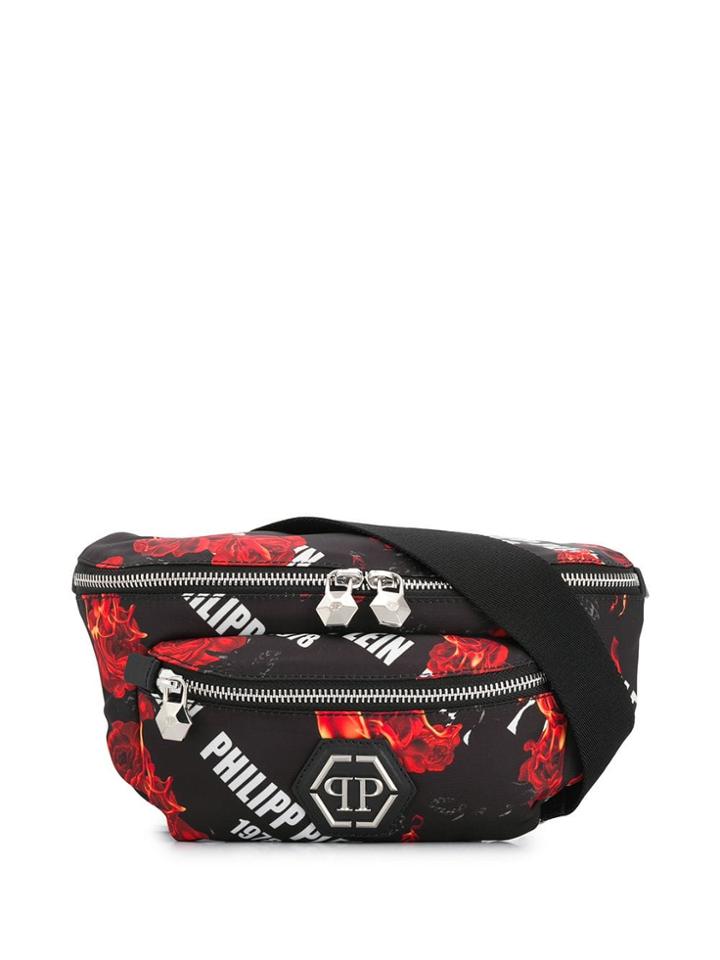 Philipp Plein Rose Print Belt Bag - Black