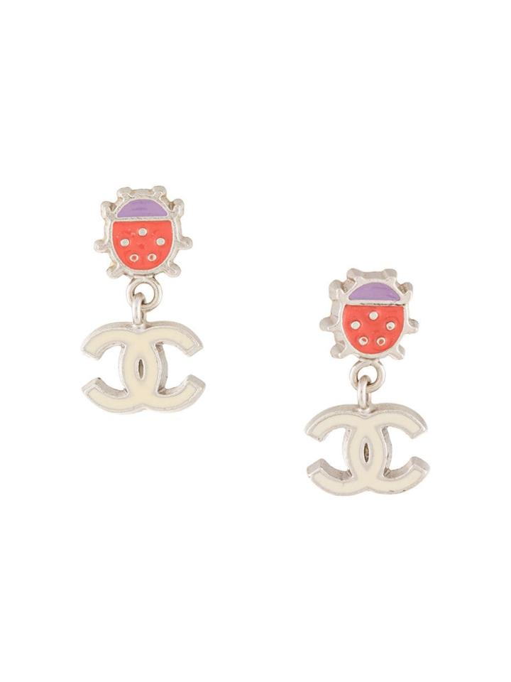 Chanel Vintage Cc Drop Earrings - Silver