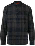 Barena Checked Henley Shirt - Grey