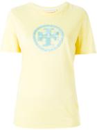 Tory Burch Sequined Logo T-shirt, Women's, Size: M, Yellow/orange, Linen/flax