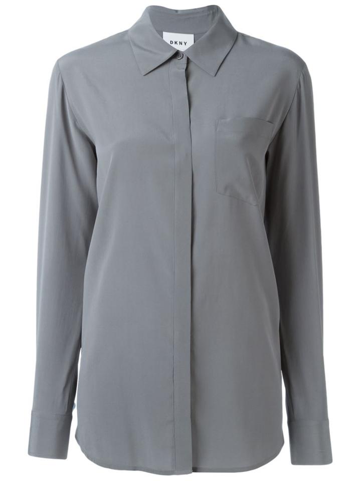 Dkny Classic Shirt, Women's, Size: S, Grey, Silk/spandex/elastane