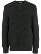 Alexander Mcqueen Cable-knit Skull Sweater - Black