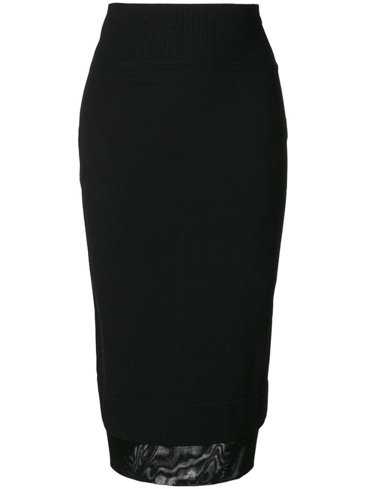 Givenchy Layered Hem Midi Skirt - Black