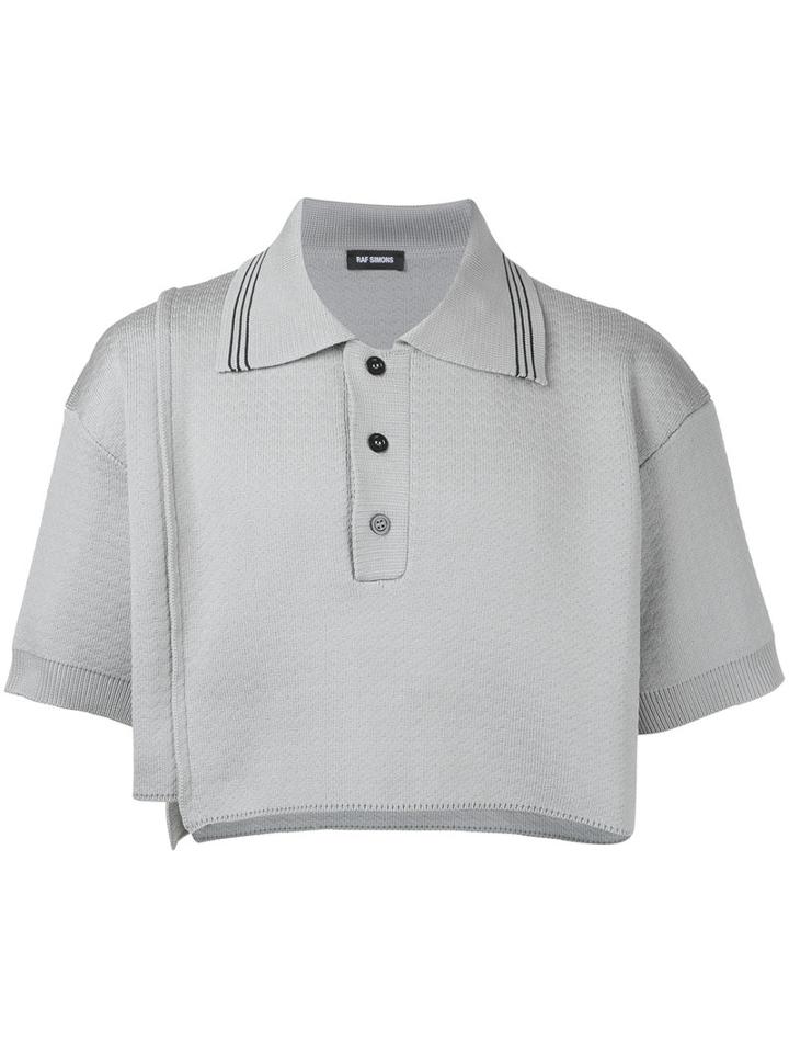 Raf Simons Cropped Polo Shirt, Men's, Grey, Polypropylene