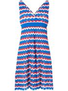 P.a.r.o.s.h. V-neck Printed Dress - Blue