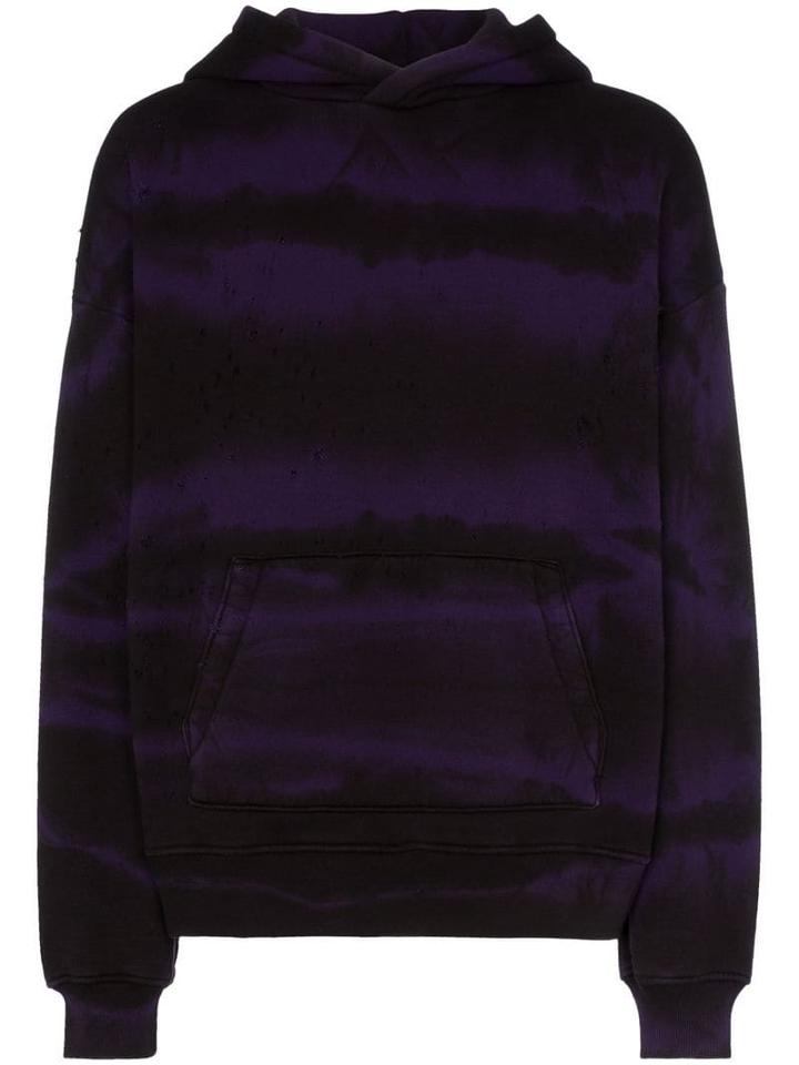 Amiri Shotgun Tie-dye Hooded Jumper - Black