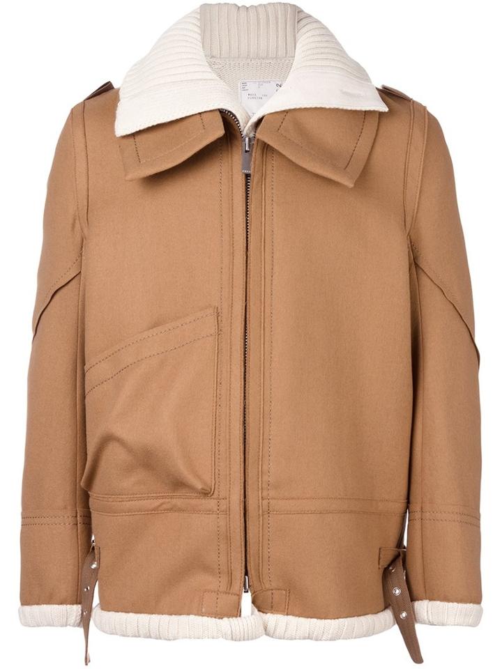 Sacai Layered Jacket, Men's, Size: Iii, Nude/neutrals, Wool