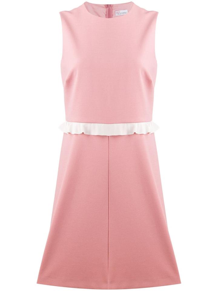 Red Valentino Shift Dress With Ruffle Trim - Pink
