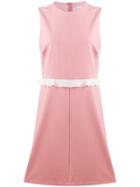 Red Valentino Shift Dress With Ruffle Trim - Pink