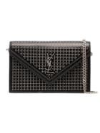 Saint Laurent Black Leather Stud Le Sept Envelope Bag