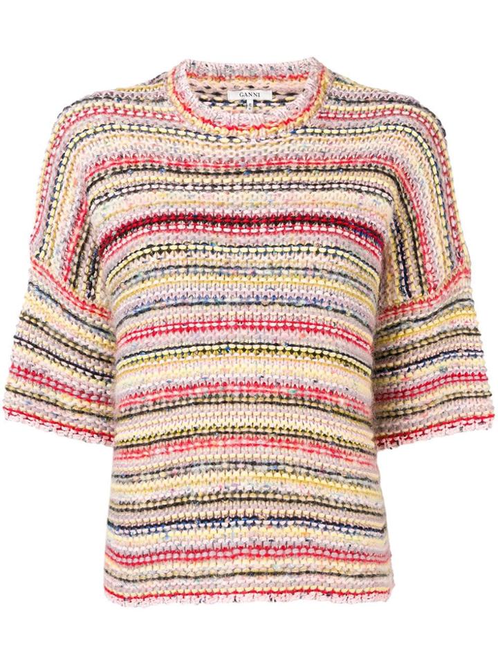 Ganni Brookhaven Half Sleeve Sweater - Pink