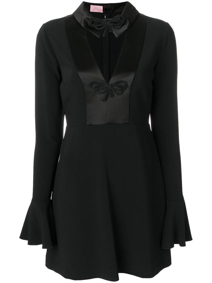 Giamba Flared Bow Detail Dress - Black