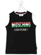 Moschino Kids Teen Italian Logo Vest - Black