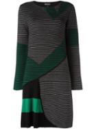 Emporio Armani Striped T-shirt Dress, Women's, Size: 44, Black, Polyester/viscose