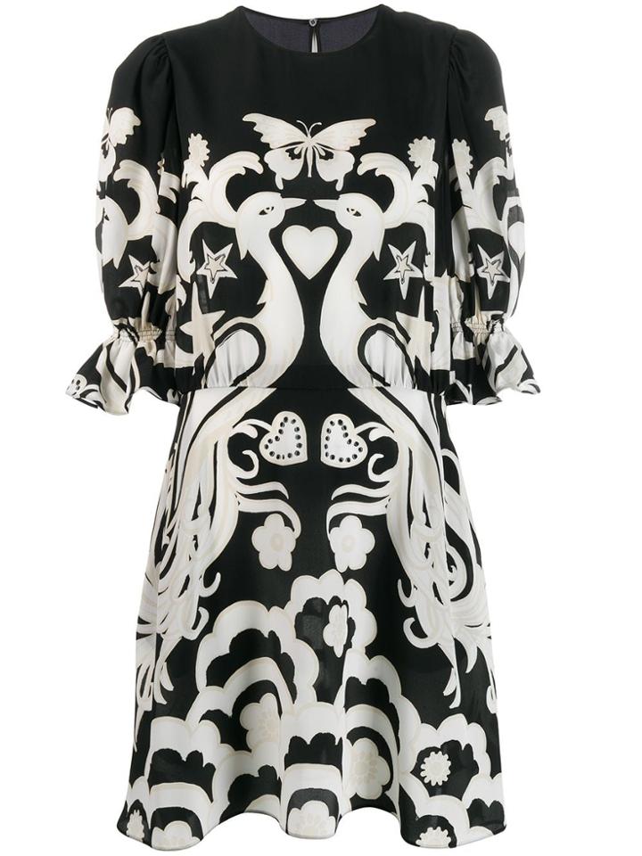 Valentino Mirrored Print Dress - Black
