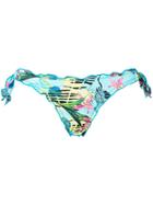 Ermanno Scervino Tropical Print Bikini Bottoms - Blue