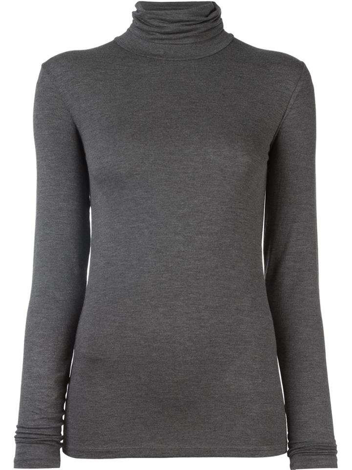 Majestic Filatures Turtleneck Longsleeved Blouse - Grey