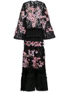 Romance Was Born Cherry Blossom Beaded Gown - Black