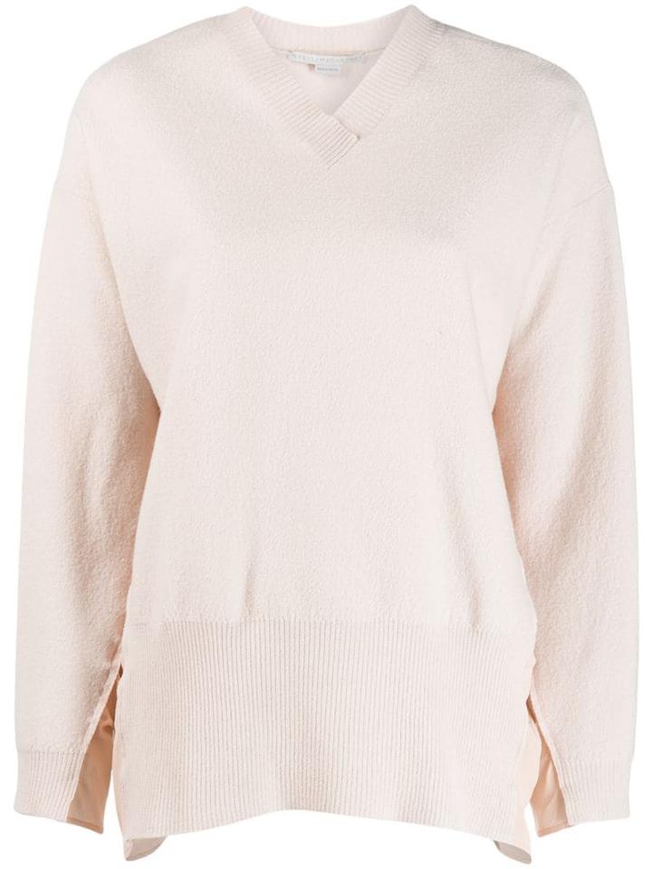 Stella Mccartney Ruched Sides V-neck Sweater - Pink