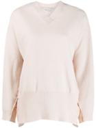 Stella Mccartney Ruched Sides V-neck Sweater - Pink