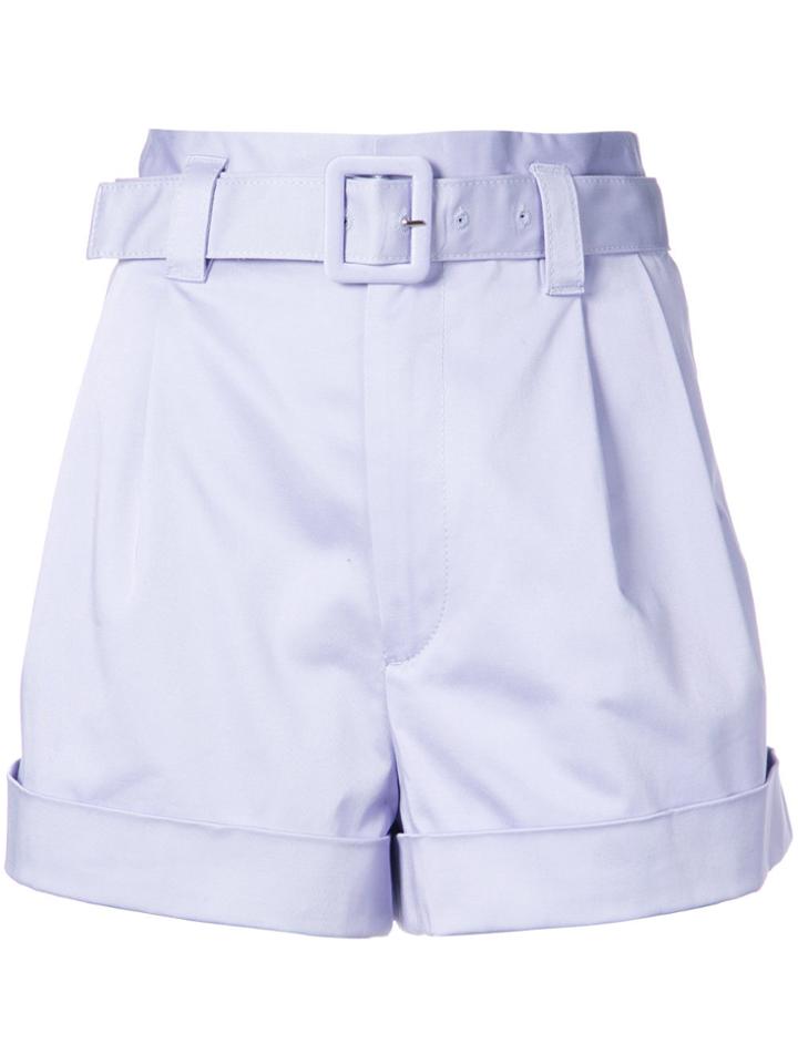 Marc Jacobs High-waisted Belted Shorts - Pink & Purple