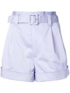 Marc Jacobs High-waisted Belted Shorts - Pink & Purple