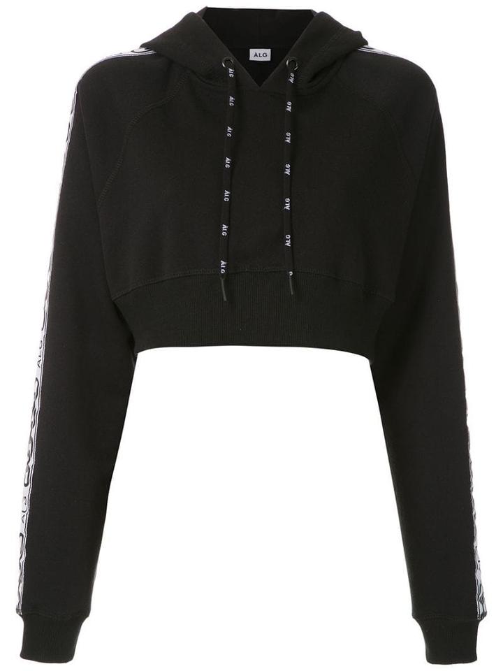 Àlg Cropped Logo Band Hoodie - Black