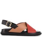 Marni Contrast Panels Fussbett Sandals - Neutrals