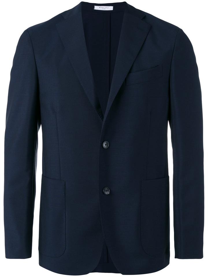 Boglioli Slim-fitting Blazer Jacket, Men's, Size: 50, Blue, Acetate/cupro/wool/mohair