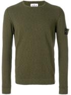 Stone Island Logo Patch Thin Sweater - Green