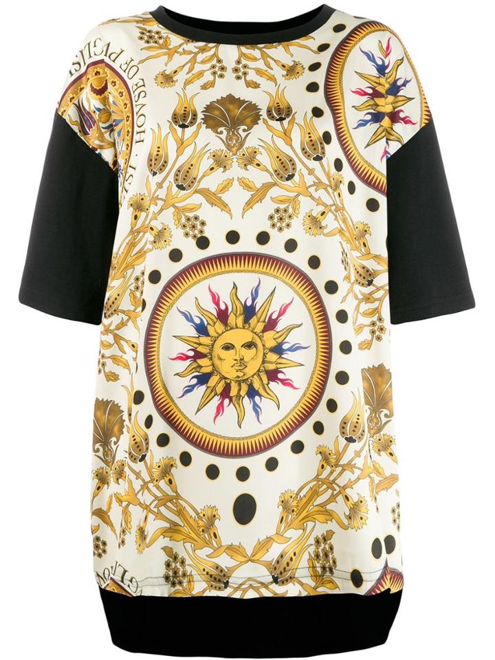 Fausto Puglisi Contrasting Sleeve Printed T-shirt - Neutrals