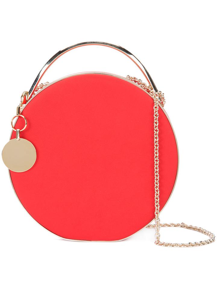 Eddie Borgo Chain Strap Round Clutch, Women's, Red, Leather/metal