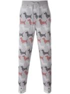 Thom Browne Dog Print Joggers, Men's, Size: Iii, Grey, Cotton