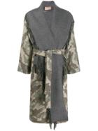 Twin-set Shawl Camo Coat - Neutrals