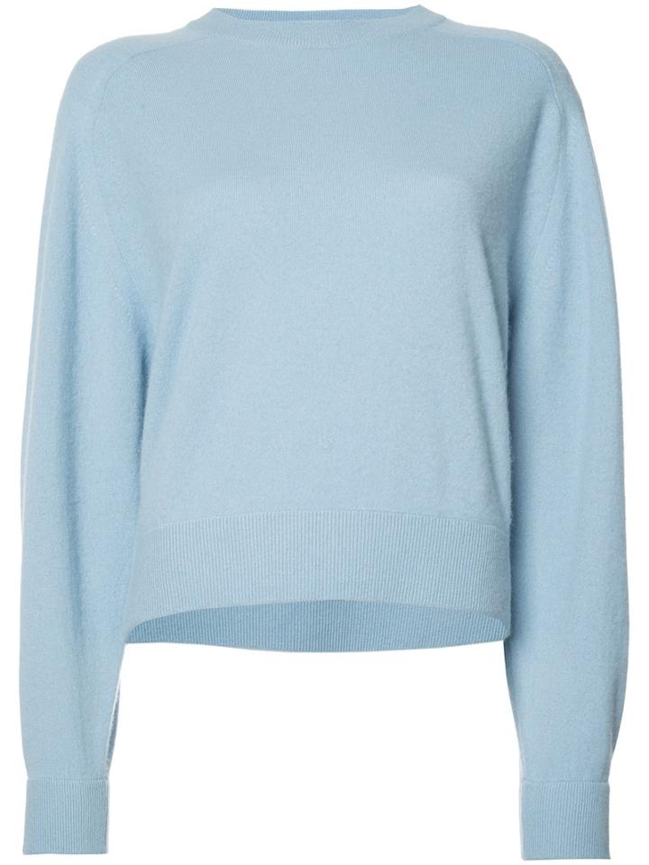 Vince Round Neck Jumper, Women's, Size: Medium, Blue, Cashmere