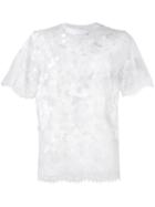 Carven Semi Sheer Blouse, Women's, Size: 38, White, Polyester/nylon/cotton