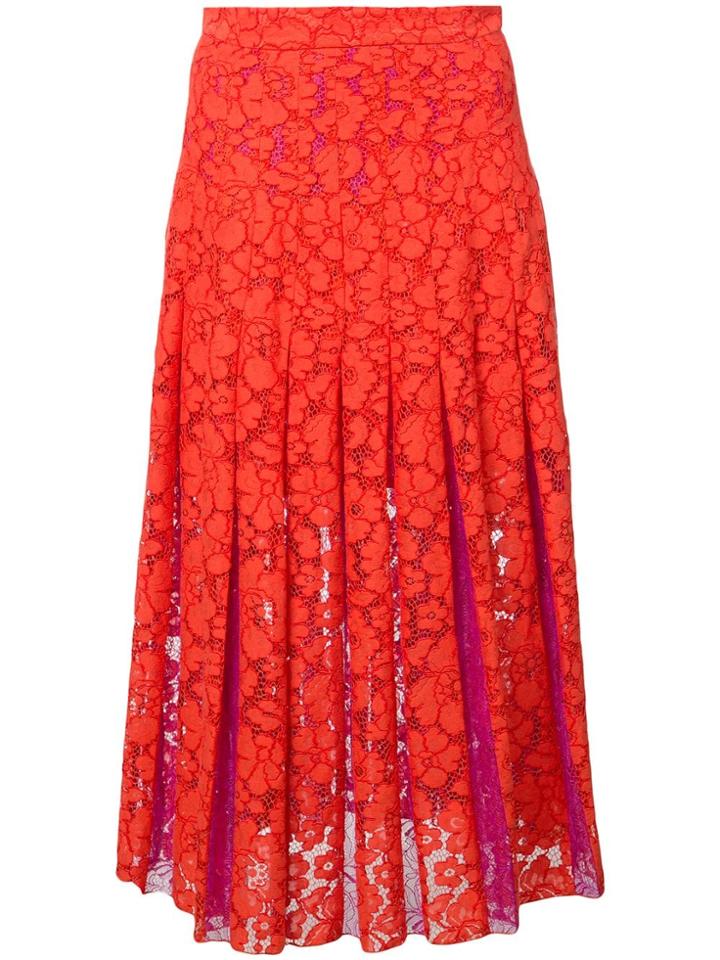 Dvf Diane Von Furstenberg Floral Lace Embroidered Skirt