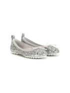 Tod S Kids Glitter Ballerinas, Girl's, Size: 33, Grey