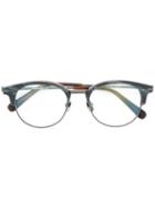 Brioni Round Frame Brim Glasses, Grey, Acetate/titanium