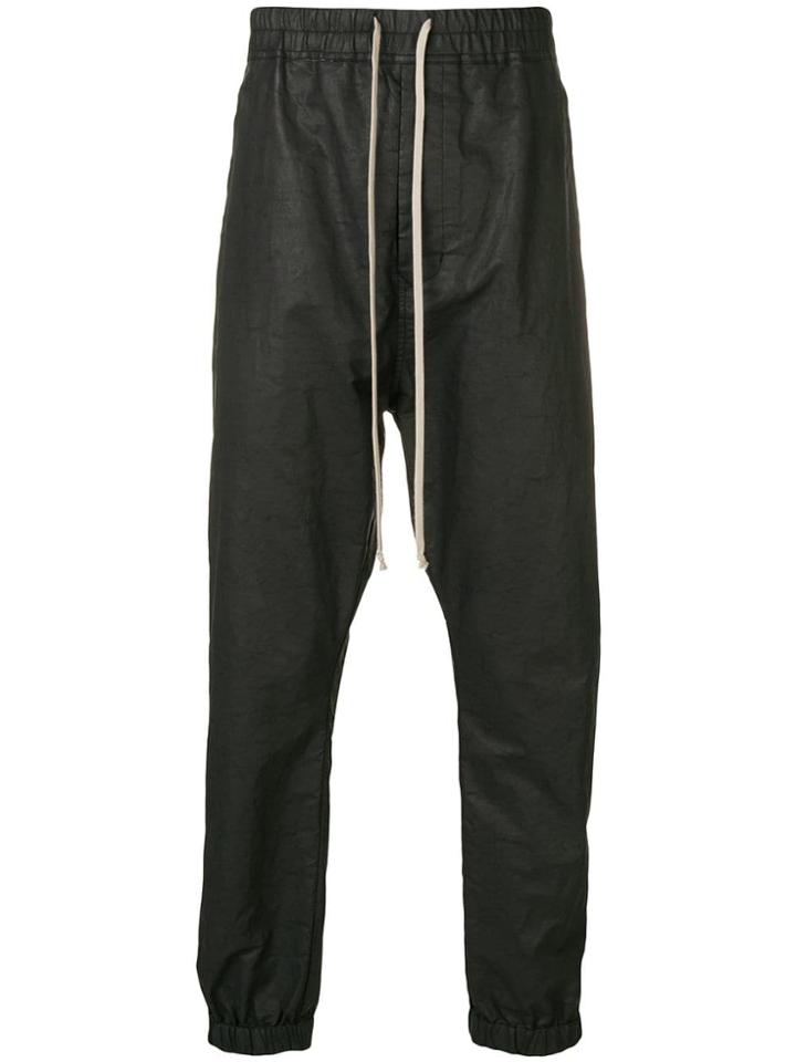 Rick Owens Waxed Track Pants - Black
