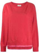 Semicouture Two Tone Knit Jumper - Red