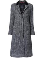 Loveless Plaid Mid Coat, Women's, Size: 34, Grey, Lambs Wool