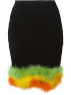 Jean Paul Gaultier Vintage Feather Trimmed Skirt, Women's, Size: 44, Black