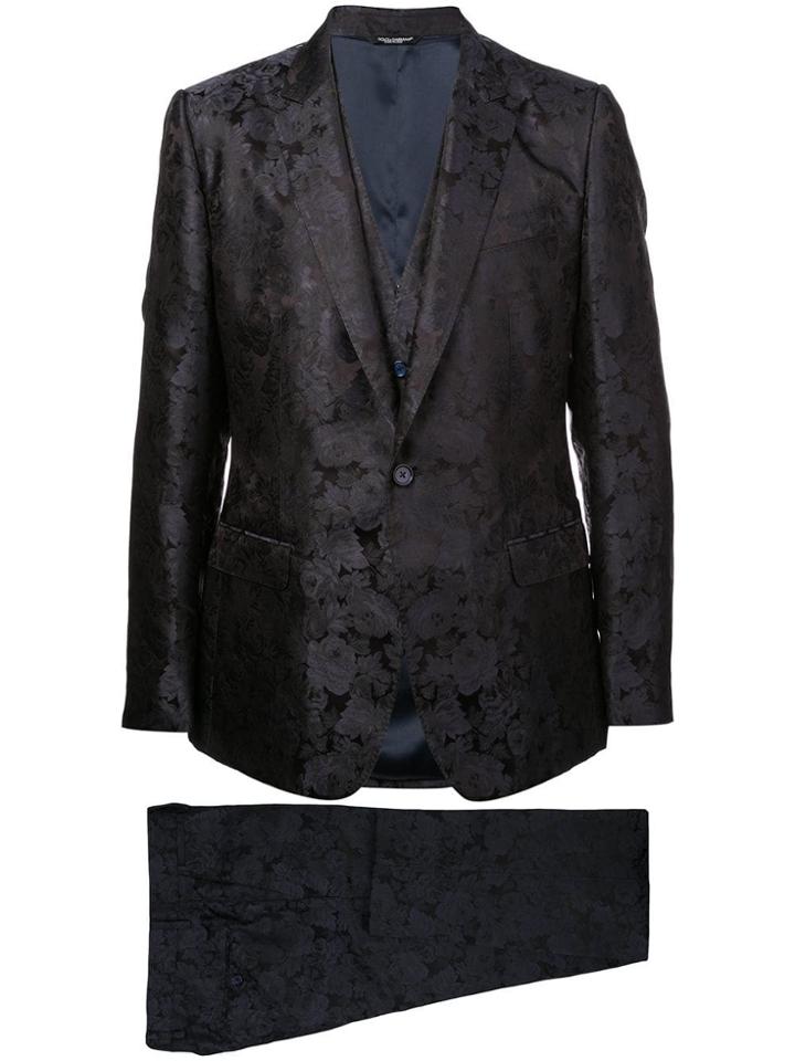 Dolce & Gabbana Floral Three-piece Suit - Black