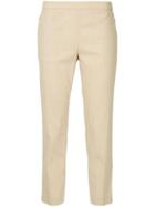 Theory Cropped High Waisted Trousers - Brown