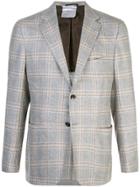 Kiton Windowpane Check Blazer - Grey