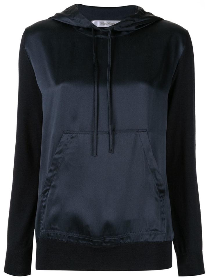 Max Mara Satin Hoodie - Blue